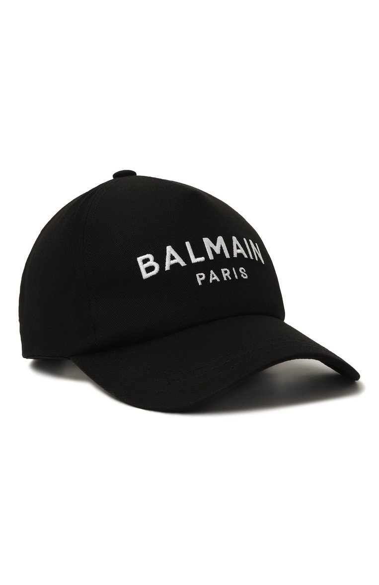 Мужская хлопковая бейсболка BALMAIN черного цвета, арт. CH1XA015/CB24 | Фото 1 (Материал: Хлопок, Текстиль; Нос: Не проставлено)