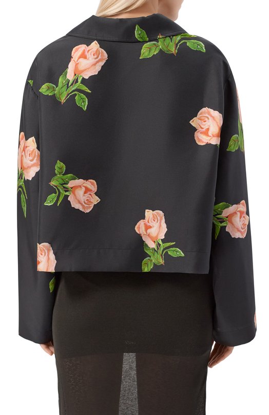 Шелковая рубашка Nanushka VALLY Чёрный  VALLY Фото 4