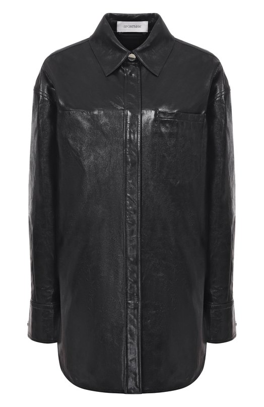 Кожаная рубашка Sportmax B0REL Чёрный B0REL