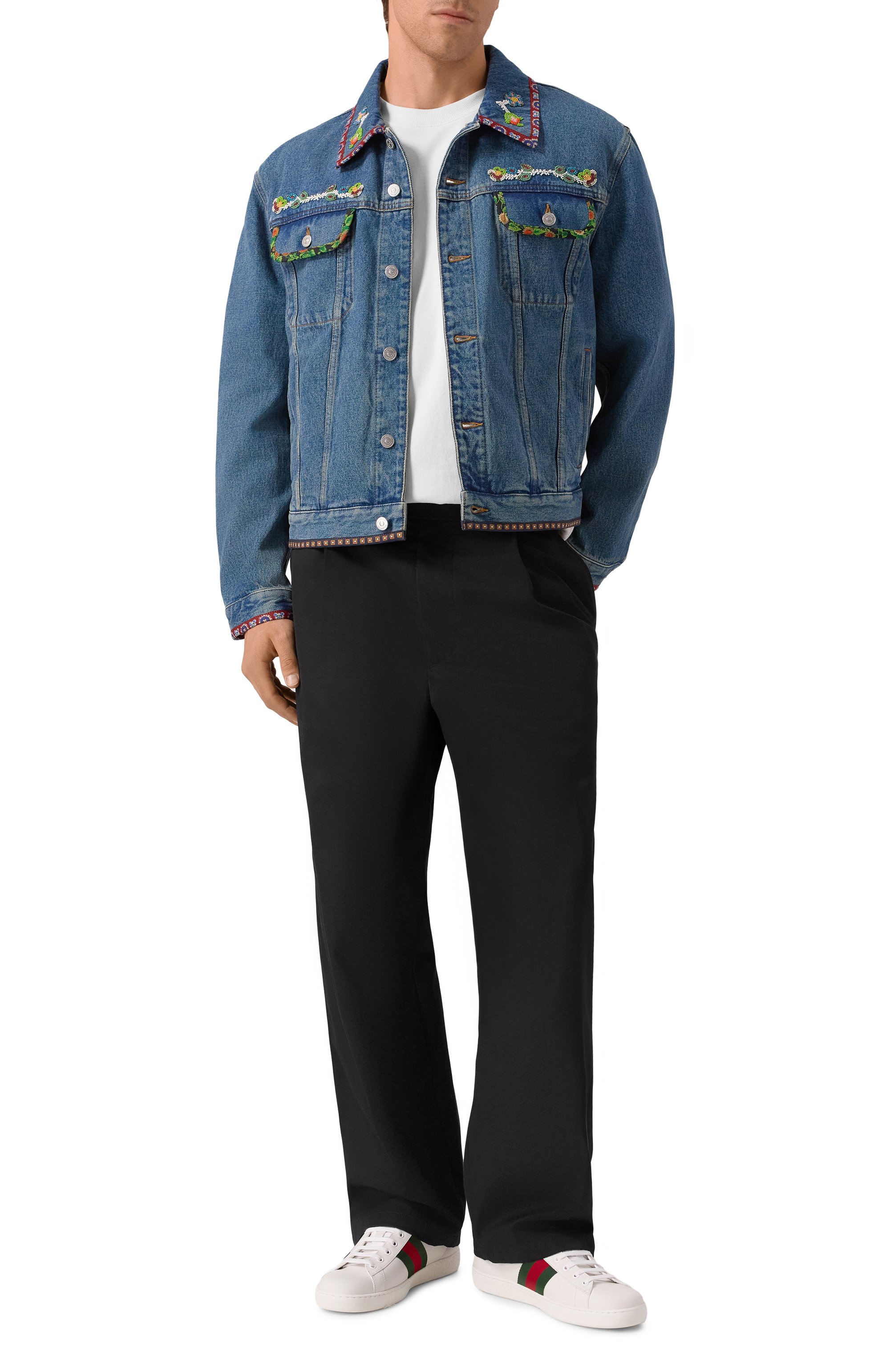 Кожаные кеды ace GUCCI, арт. 429446/02JP0, фото 2