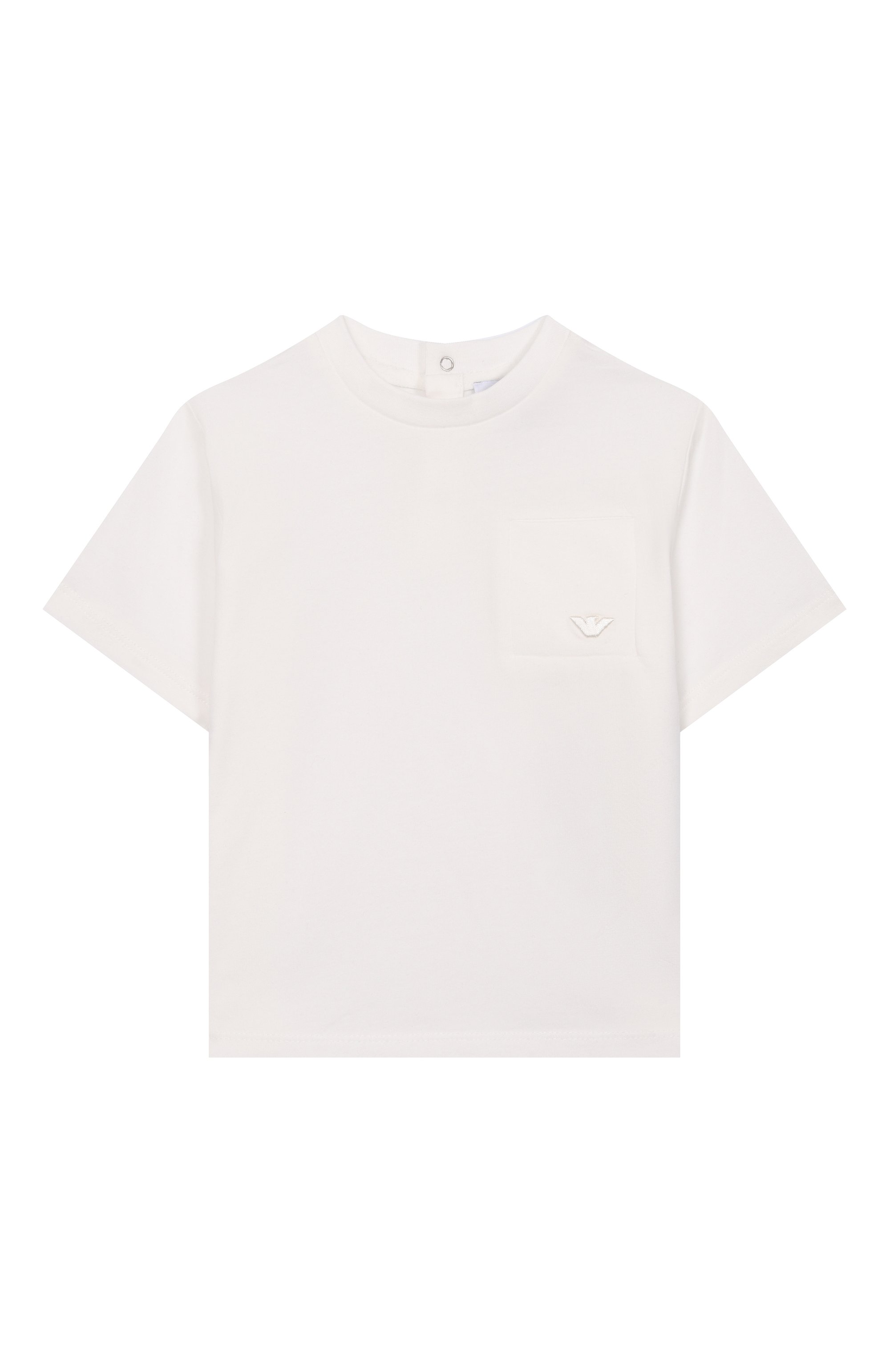 Хлопковая футболка EMPORIO ARMANI молочного цвета по цене 8775 руб., арт. EB001326/AF21808, фото 1 Хлопковая футболка EMPORIO ARMANI, арт. EB001326/AF21808, фото 1