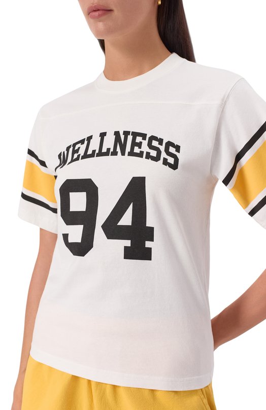 Хлопковая футболка Sporty and Rich T0039622037WH43 Белый  T0039622037WH43 Фото 5