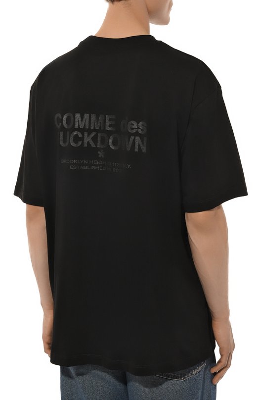 Хлопковая футболка Comme des Fuckdown CFABM01327 Чёрный  CFABM01327 Фото 4