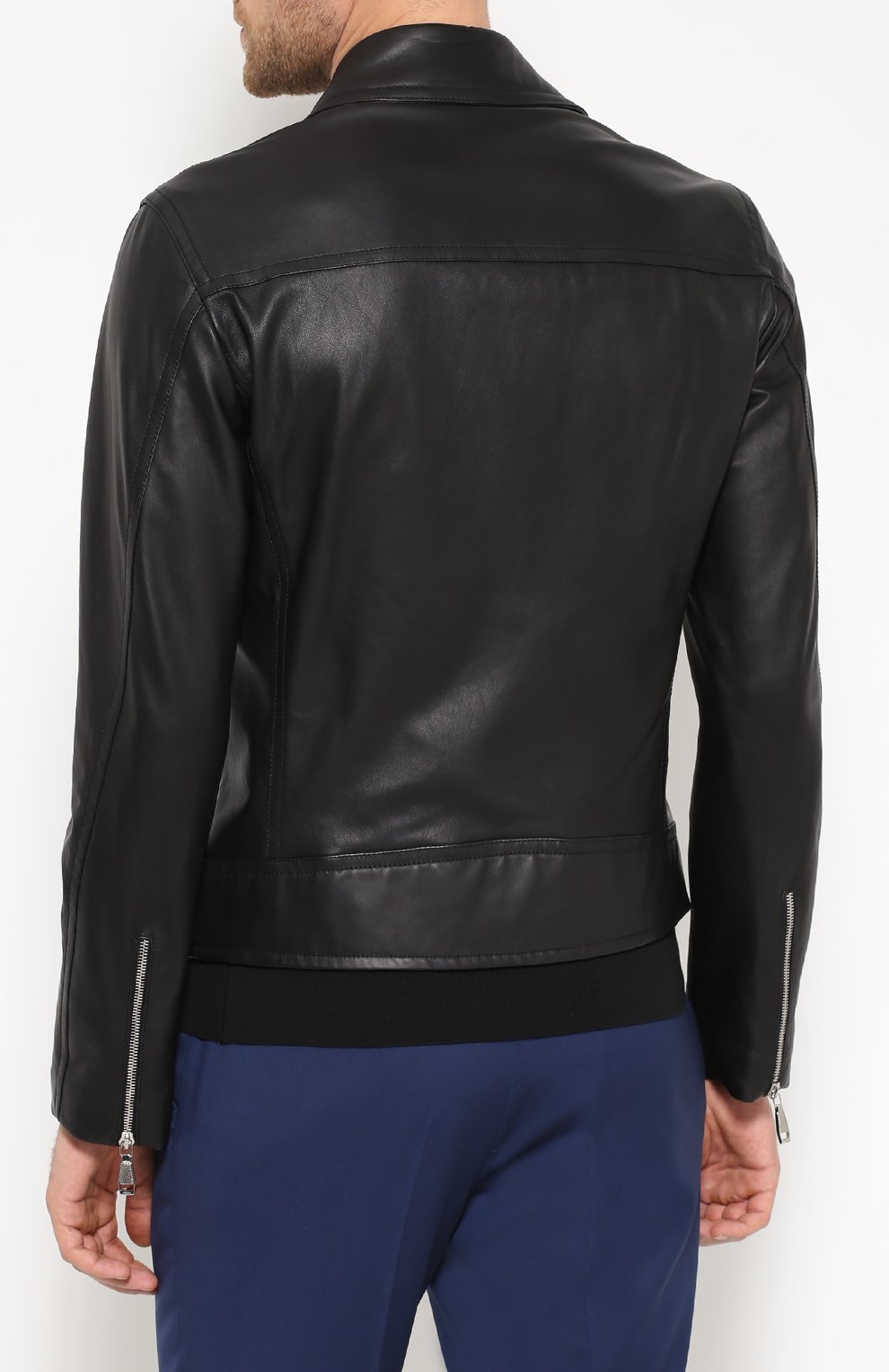 Кожаная куртка с косой молнией и отложным воротником BRIONI, арт. PL05/P6717, фото 4