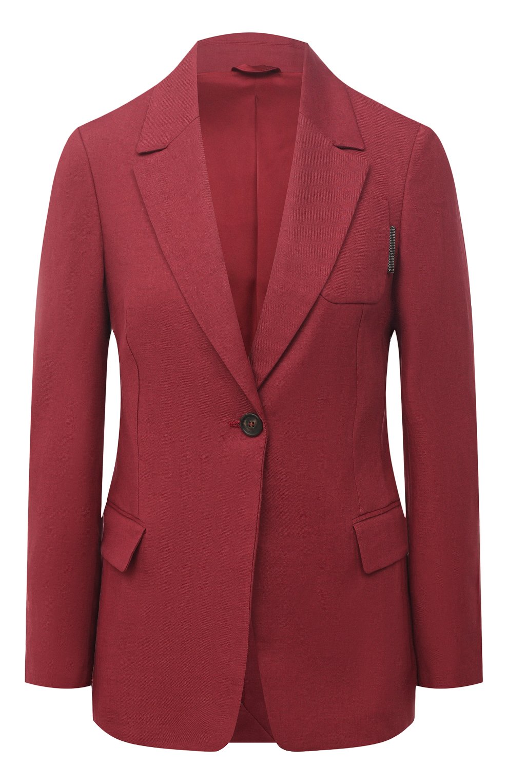 Жакет изо льна и хлопка BRUNELLO CUCINELLI бордового цвета по цене 213000 руб., арт. MF5912021, фото 1 Жакет изо льна и хлопка BRUNELLO CUCINELLI, арт. MF5912021, фото 1