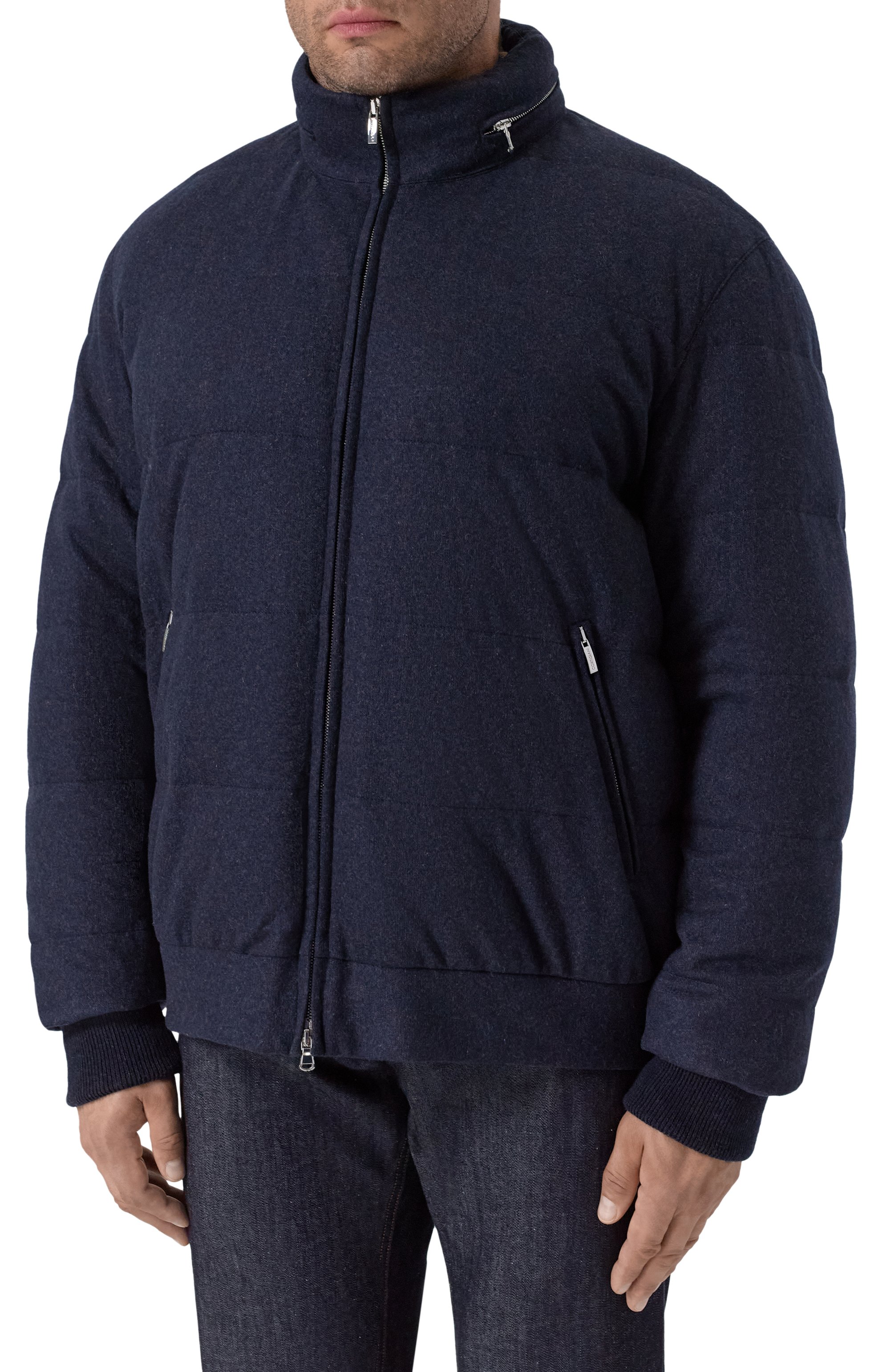 Кашемировый пуховик CORTIGIANI темно-синего цвета по цене 341500 руб., арт. 3AG607, фото 3 Кашемировый пуховик CORTIGIANI, арт. 3AG607, фото 3