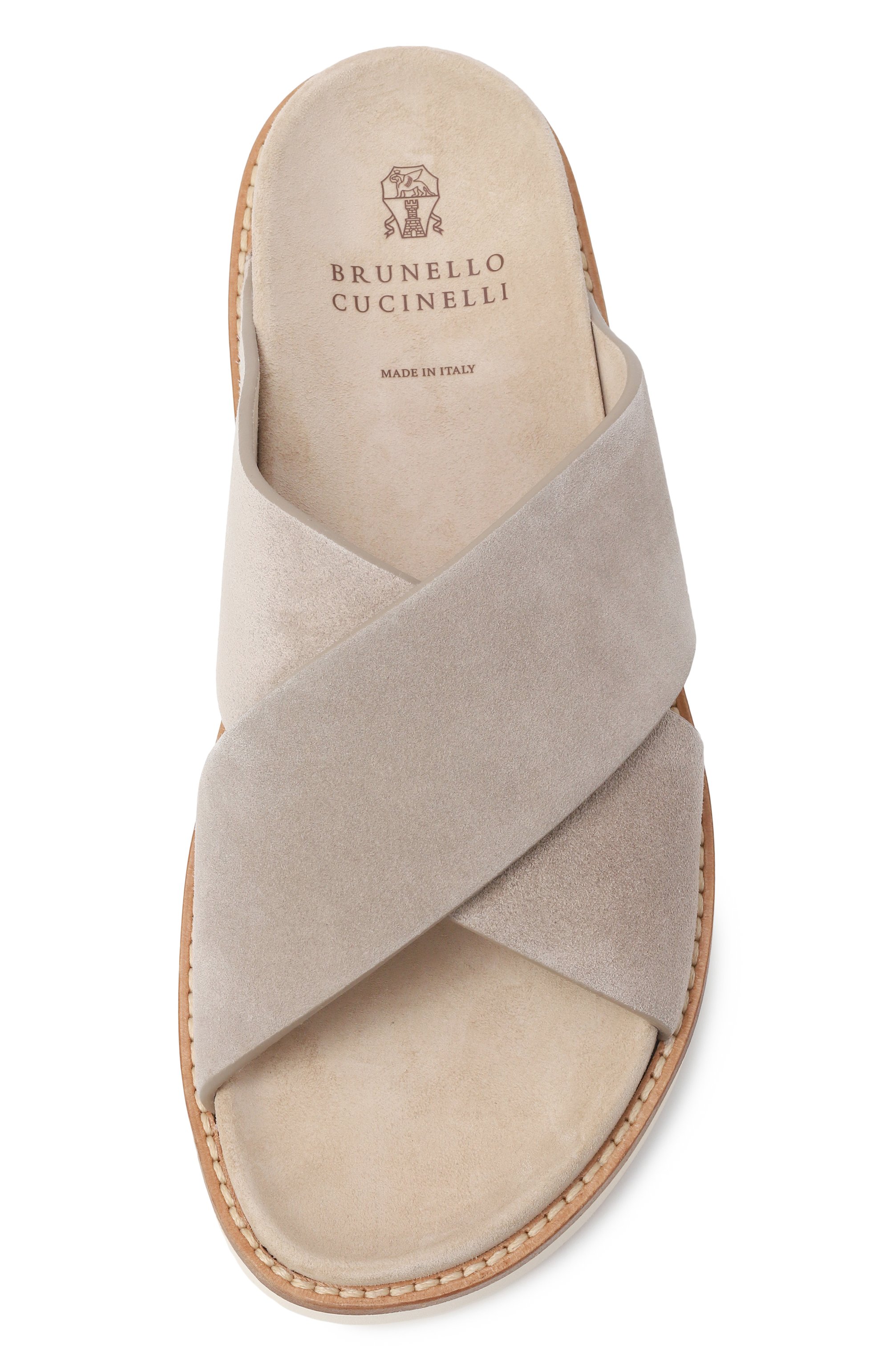 Замшевые шлепанцы cross-over BRUNELLO CUCINELLI, арт. MZUSILY327, фото 6