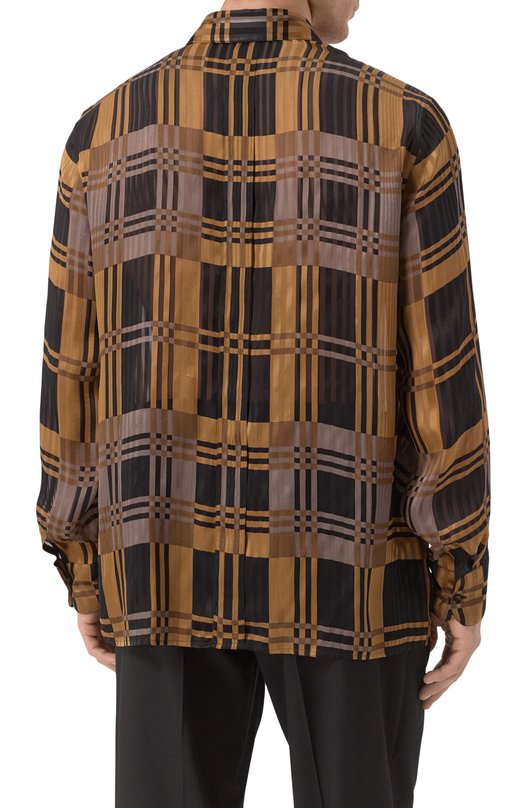 Шелковая рубашка Saint Laurent 813932/Y1L28 Коричневый  813932/Y1L28 Фото 4