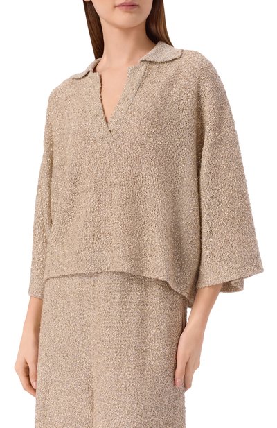 Поло изо льна и кашемира BRUNELLO CUCINELLI, арт. MJC547005, фото 3