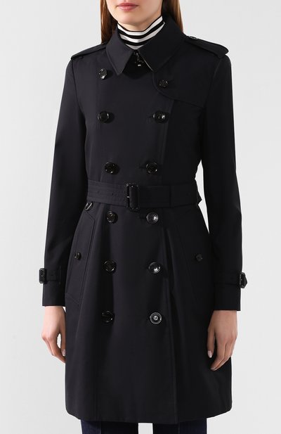 Хлопковый тренч chelsea BURBERRY темно-синего цвета по цене 213500 руб., арт. 4073375, фото 3 Хлопковый тренч chelsea BURBERRY, арт. 4073375, фото 3