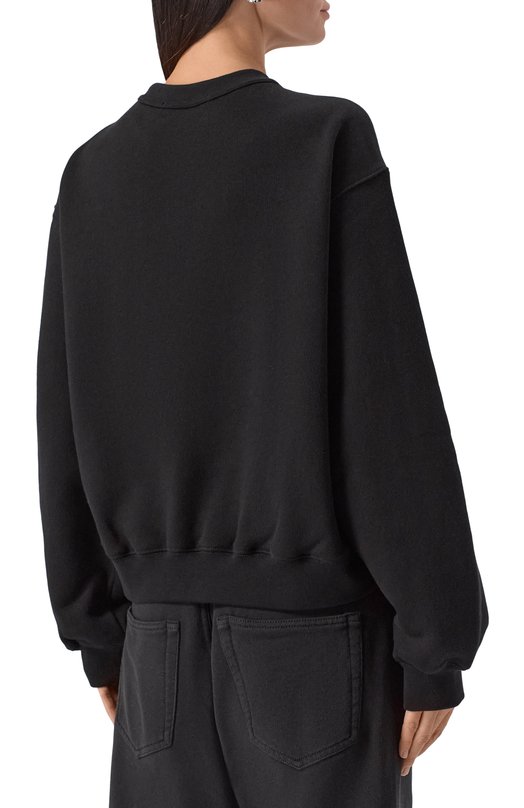 Хлопковый свитшот alexanderwang.t 4CC3241508 Чёрный  4CC3241508 Фото 4