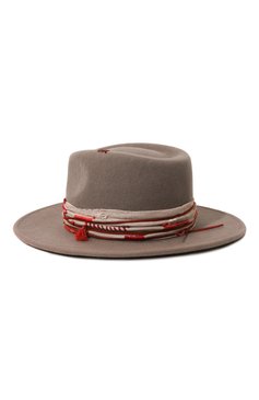 Женская фетровая шляпа fedora nesesser COCOSHNICK HEADDRESS серого цвета, арт. FEDORANESESSER | Фото 3 (Нос: Не проставлено; Материал: Текстиль, Шерсть; Материал сплава: Проставлено)