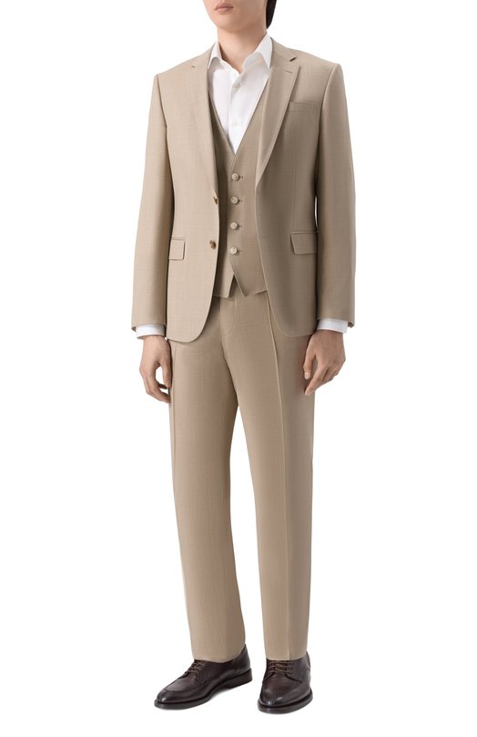 Шерстяные брюки BOSS 50469174 Бежевый  50469174 Фото 2