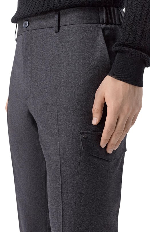 Шерстяные брюки-карго Stefano Ricci M1T4300040/W0029T/60 Серый  M1T4300040/W0029T/60 Фото 5