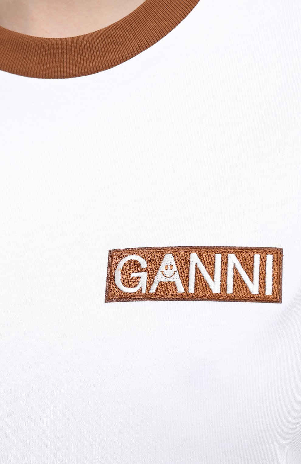 Хлопковая футболка GANNI, арт. T2590, фото 5