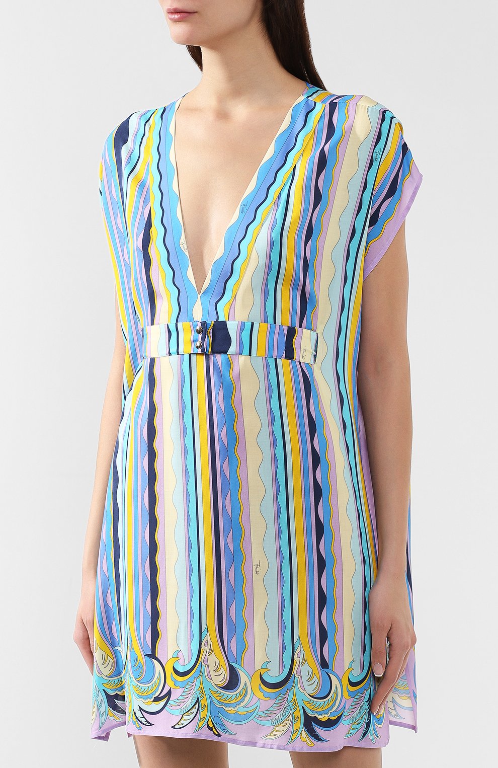 Туника с поясом EMILIO PUCCI голубого цвета по цене 44950 руб., арт. 9HWG20/9H828, фото 3 Туника с поясом EMILIO PUCCI, арт. 9HWG20/9H828, фото 3