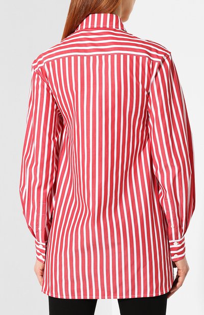Хлопковая рубашка VICTORIA BECKHAM, арт. SH LNG 1818 MSS19 PIQUE STRIPE, фото 4