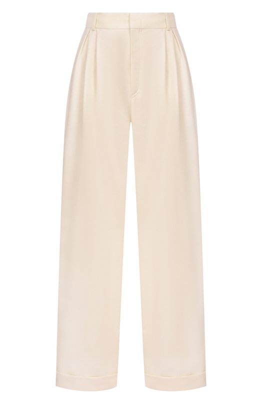 Брюки из шерсти и шелка Loulou de Saison DAVY Кремовый DAVY
