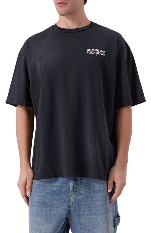 Хлопковая футболка Comme des Fuckdown CFABM01742 Чёрный  CFABM01742 Фото 3