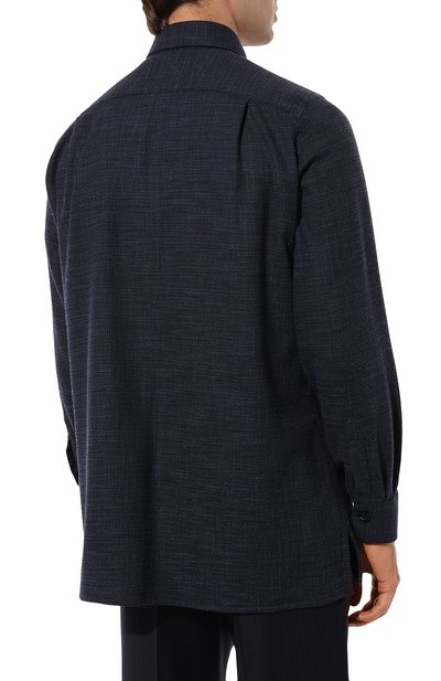 Рубашка из шерсти и шелка KITON, арт. UMC016K0643C, фото 4
