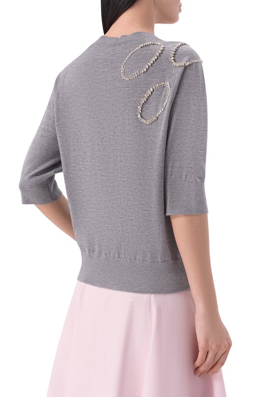 Шерстяной пуловер Dries Van Noten 011202/3700 Серый  011202/3700 Фото 4