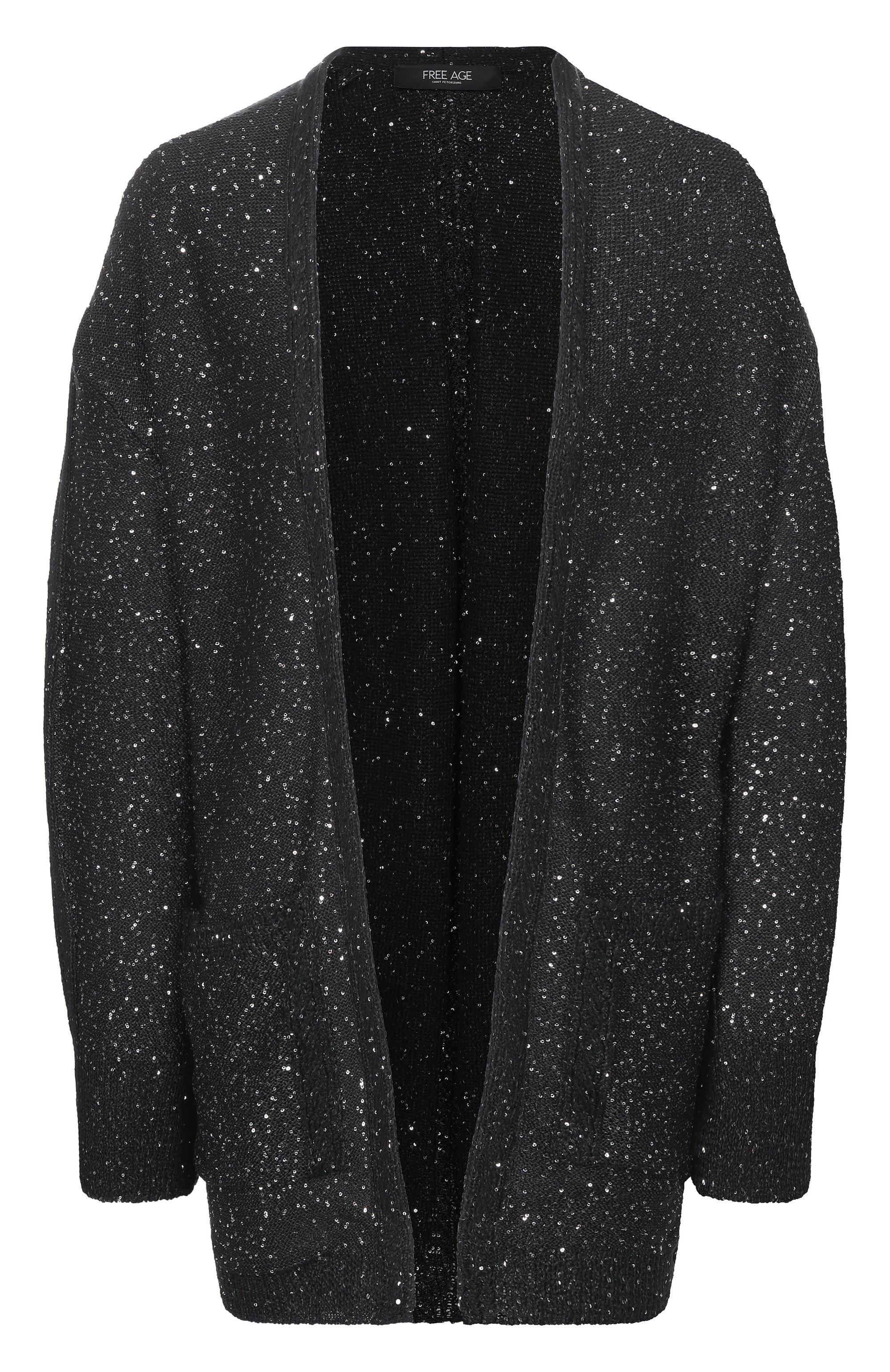 Кардиган с отделкой пайетками FREEAGE черного цвета по цене 38060 руб., арт. S26.CR109P.1889.900, фото 1 Кардиган с отделкой пайетками FREEAGE, арт. S26.CR109P.1889.900, фото 1