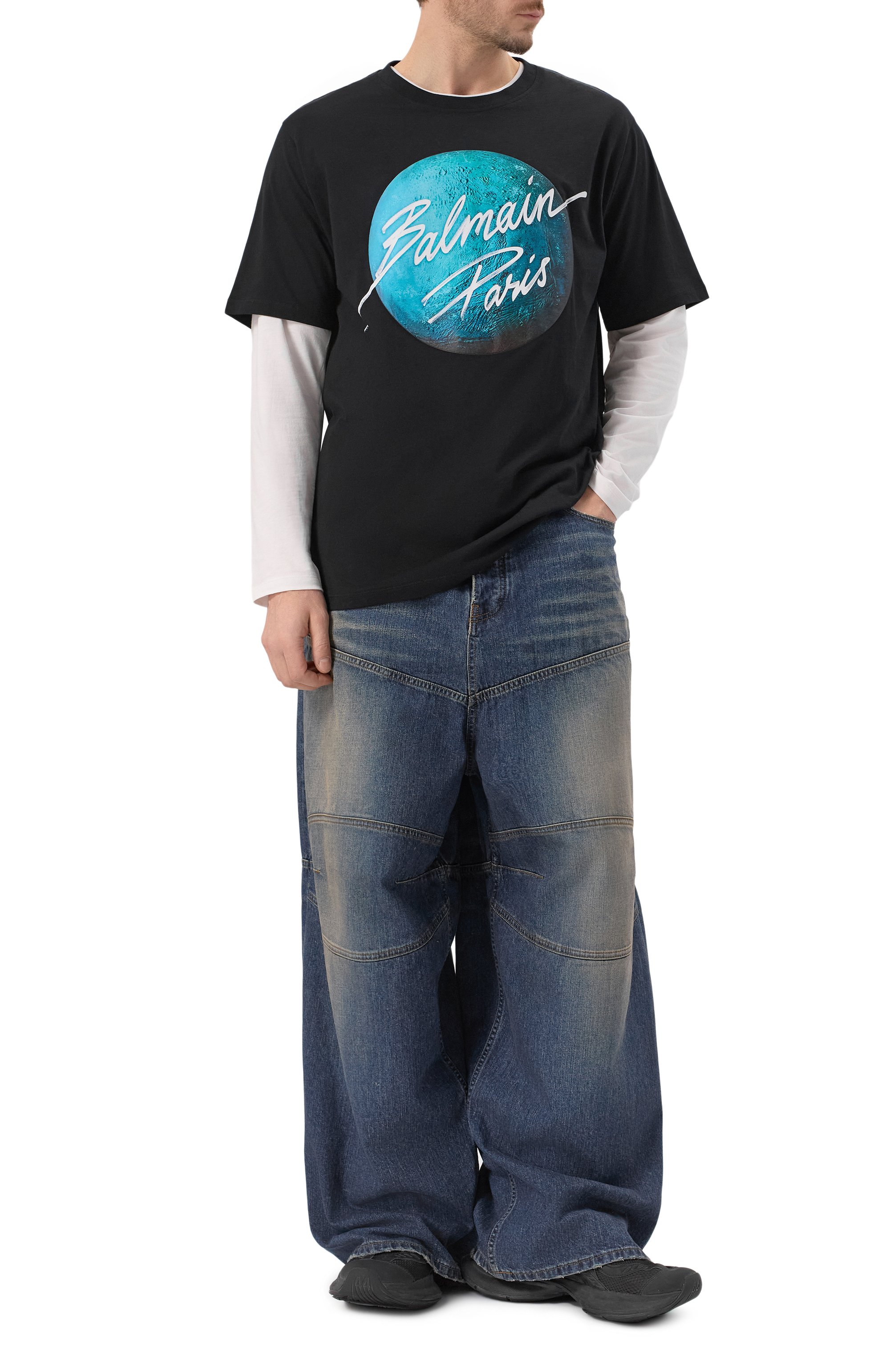 Хлопковая футболка BALMAIN, арт. EH0EG010GE80, фото 2