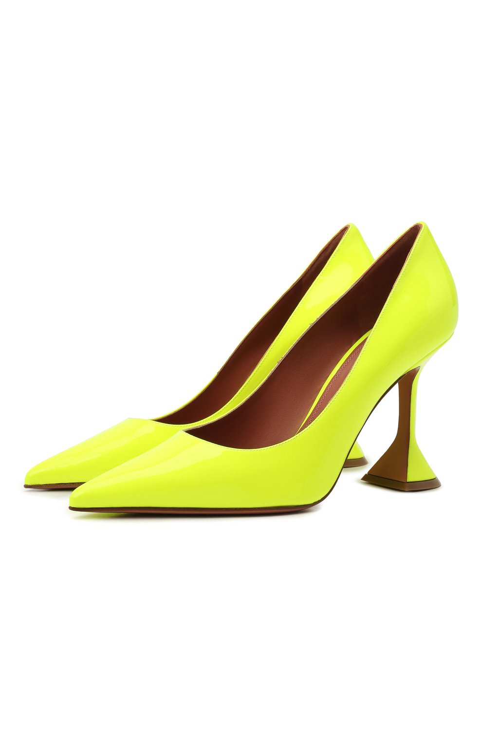 Кожаные туфли ami AMINA MUADDI, арт. AMI PUMP/PATENT FLU0/YELL0W, фото 1