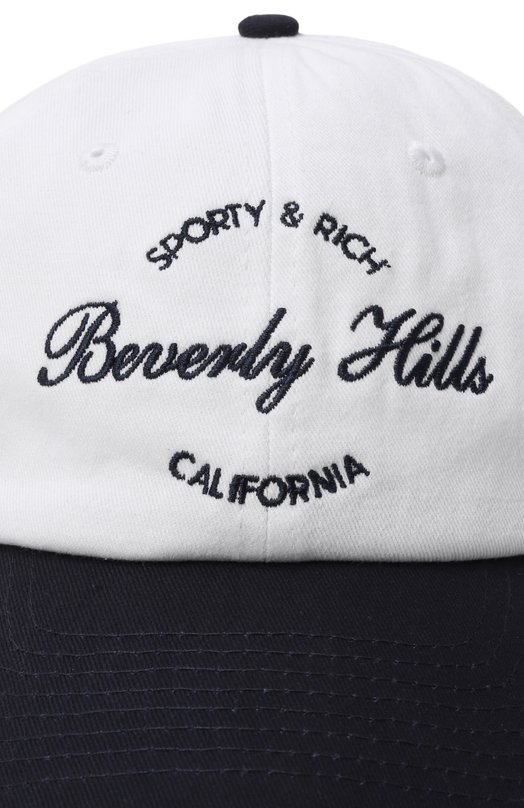 Хлопковая бейсболка Sporty and Rich AC07964257WH50 Белый  AC07964257WH50 Фото 2