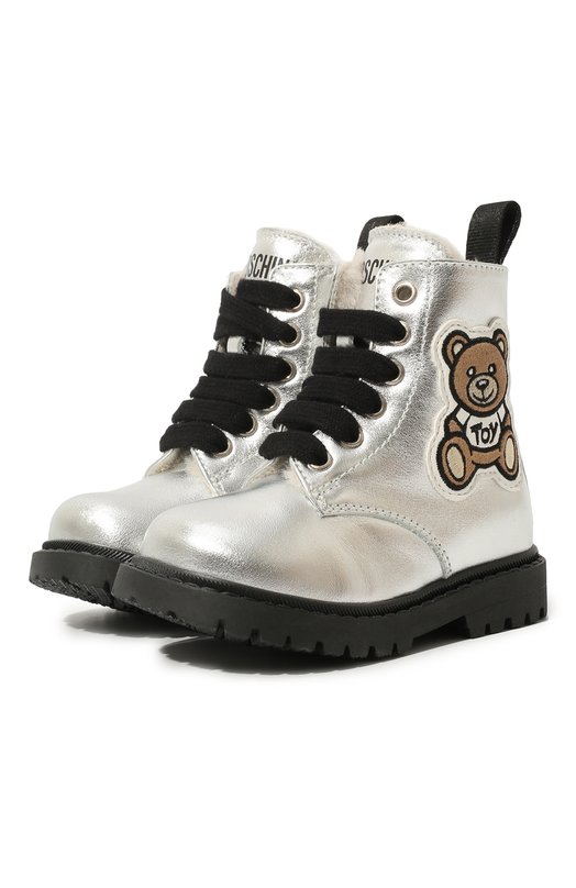 

Кожаные ботинки Moschino, Серебряный