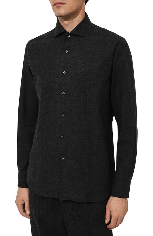Хлопковая рубашка Corneliani 94P156-9411629 Серый  94P156-9411629 Фото 3