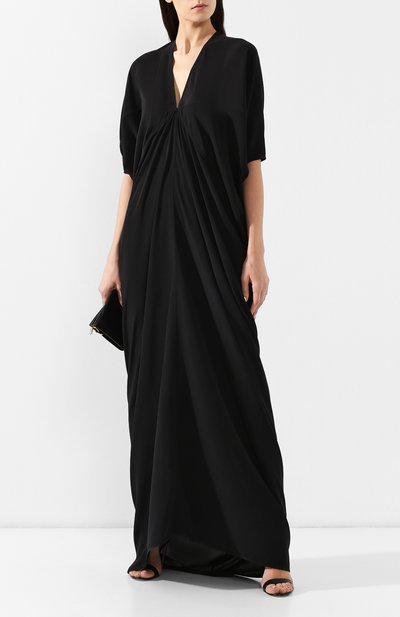 Шелковое платье RICK OWENS черного цвета по цене 104500 руб., арт. RP19S6501/SCR, фото 2 Шелковое платье RICK OWENS, арт. RP19S6501/SCR, фото 2