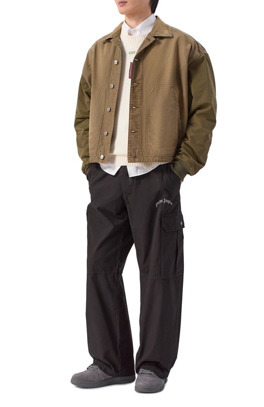 Хлопковый свитер Off-White 0MHE087S26KNI001 Кремовый  0MHE087S26KNI001 Фото 2