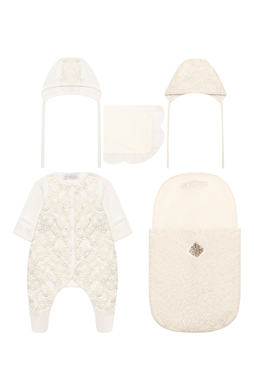 Комплект на выписку топаз CHEPE белого цвета по цене 29160 руб., арт. 051152, фото 1 Комплект на выписку топаз CHEPE, арт. 051152, фото 1