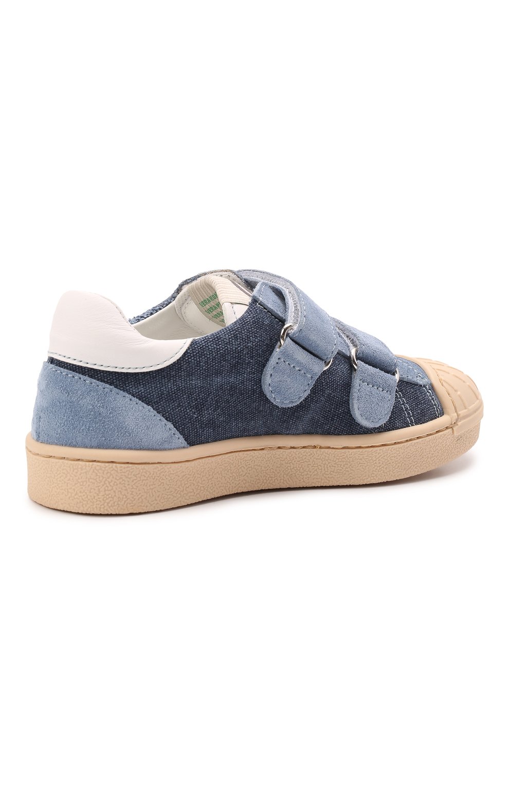 Кеды из кожи и текстиля RONDINELLA синего цвета по цене 17250 руб., арт. 11866-1E/6521/28-30, фото 3 Кеды из кожи и текстиля RONDINELLA, арт. 11866-1E/6521/28-30, фото 3