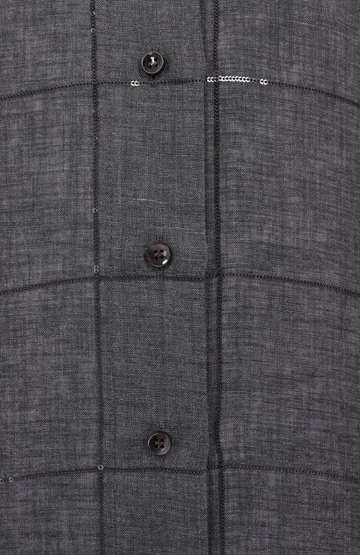 Льняная рубашка Brunello Cucinelli MM633RH706 Серый  MM633RH706 Фото 6