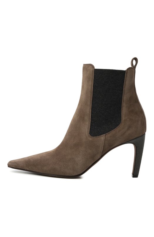 Замшевые ботильоны Brunello Cucinelli MZSFC3008P Коричневый  MZSFC3008P Фото 4