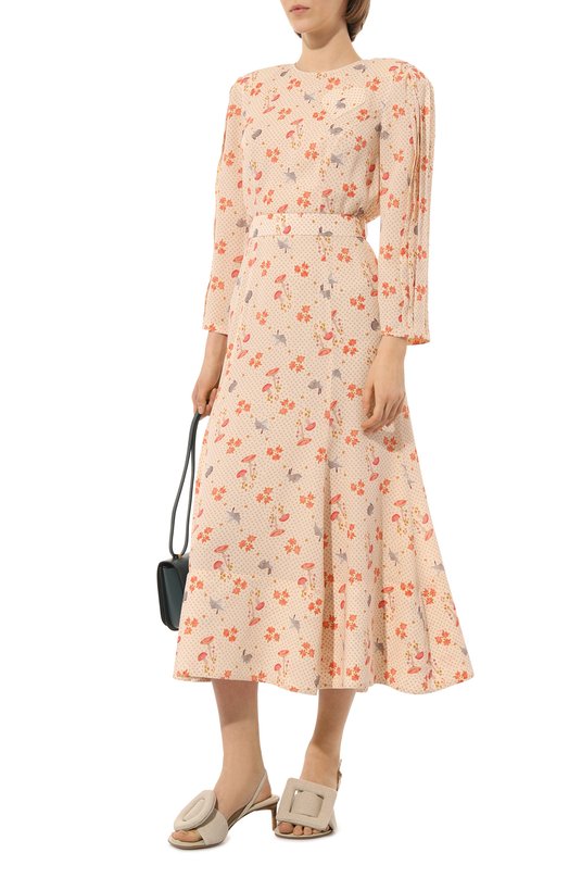 Шелковое платье Ulyana Sergeenko ABM017FW21P 2000т21 Кремовый  ABM017FW21P 2000т21 Фото 2