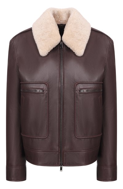 Женский кожаная куртка с отделкой из овчины MVST, арт. M26.1MW.LA72.1/LE0N LAMB LEATHER 052+AFRICA PEL0LU