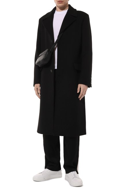 Мужские брюки SAINT LAURENT черного цвета, арт. 737560Y3G36 1000 | Фото 2 (Драгоценные камни: Проставлено; Длина (брюки, джинсы): Стандартные; Материал сплава: Проставлено; Материал внешний: Синтетический материал)