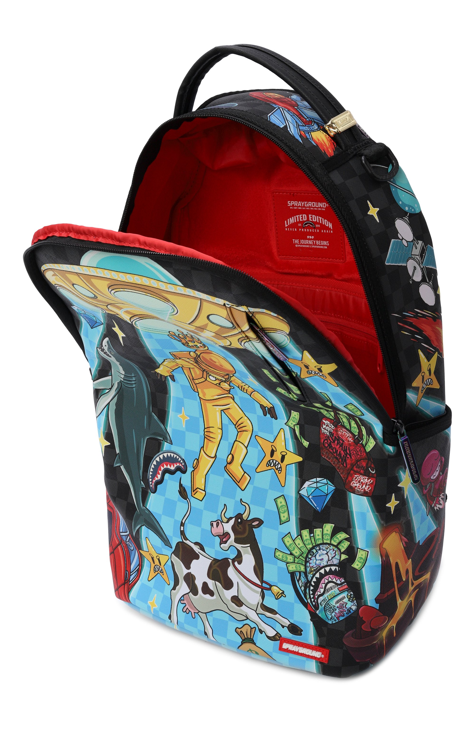 Рюкзак space warped SPRAYGROUND черного цвета по цене 17600 руб., арт. 910B8813NSZ/SPACE WARPED RMX DLXSV BACKPACK, фото 3 Рюкзак space warped SPRAYGROUND, арт. 910B8813NSZ/SPACE WARPED RMX DLXSV BACKPACK, фото 3