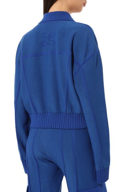 Жакет из вискозы AND THE BRAND синего цвета по цене 41720 руб., арт. S23-JT003-1403-444, фото 4 Жакет из вискозы AND THE BRAND, арт. S23-JT003-1403-444, фото 4