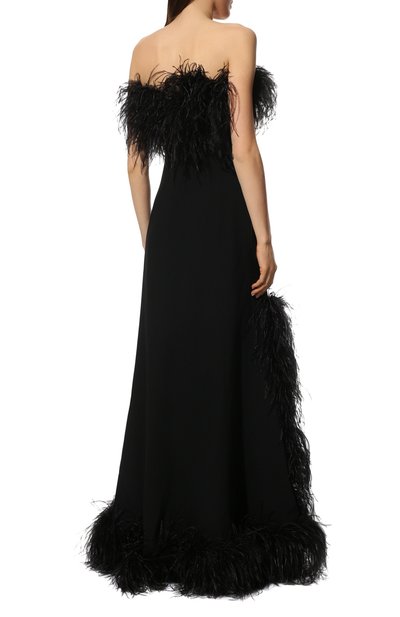 Платье с отделкой перьями SAINT LAURENT, арт. 682073/Y012W, фото 4