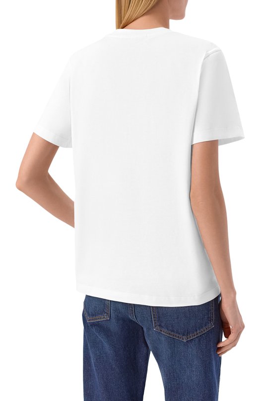 Хлопковая футболка MSGM 4041MDM124N/267002 Белый  4041MDM124N/267002 Фото 4