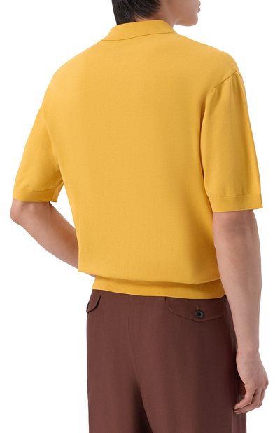 Хлопковое поло LANEUS желтого цвета по цене 26650 руб., арт. S6LAMAKP015, фото 4 Хлопковое поло LANEUS, арт. S6LAMAKP015, фото 4