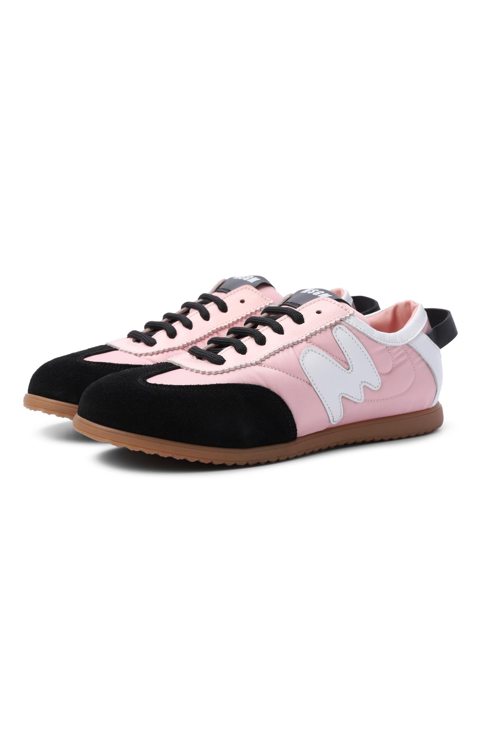 Кожаные кеды MSGM KIDS розового цвета по цене 27750 руб., арт. 83963/VAR1, фото 1 Кожаные кеды MSGM KIDS, арт. 83963/VAR1, фото 1