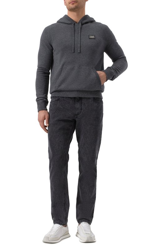 Худи из шерсти и кашемира Dolce & Gabbana GX033T/JEMQ3 Серый  GX033T/JEMQ3 Фото 2
