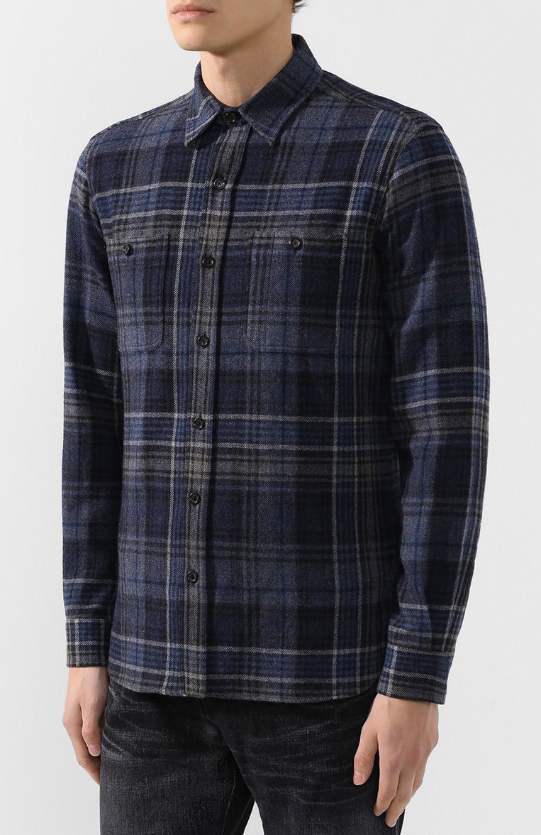 Рубашка из смеси шерсти и кашемира с воротником кент RALPH LAUREN, арт. 790720966, фото 1