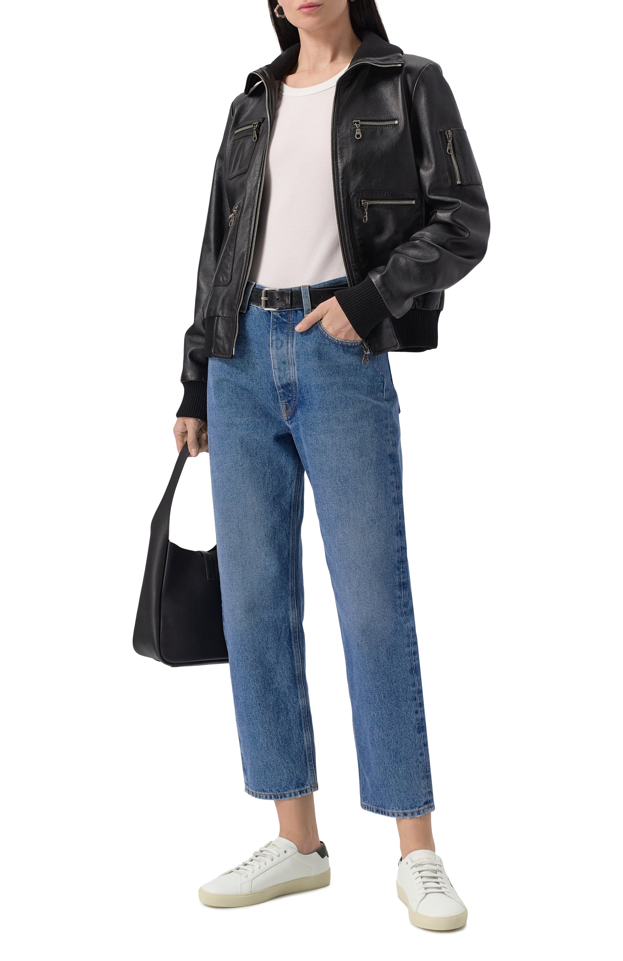 Кожаные кеды sl/06 court SAINT LAURENT, арт. 610649/AABEE, фото 2