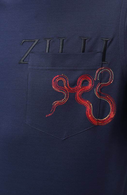 Хлопковая футболка Zilli TSR03IM0100VSNAK0 Синий  TSR03IM0100VSNAK0 Фото 5